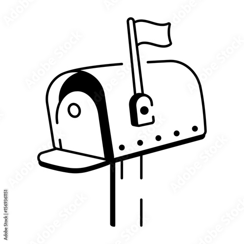 A doodle style icon showing po box
