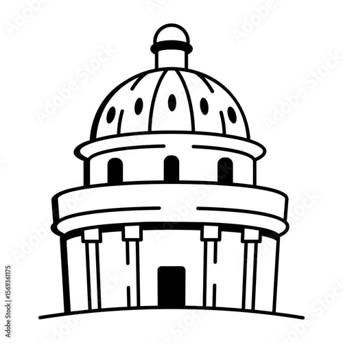 A sketchy style icon depicting dome
