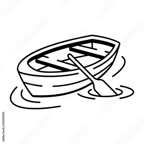 A sketchy style icon depicting punting boat
