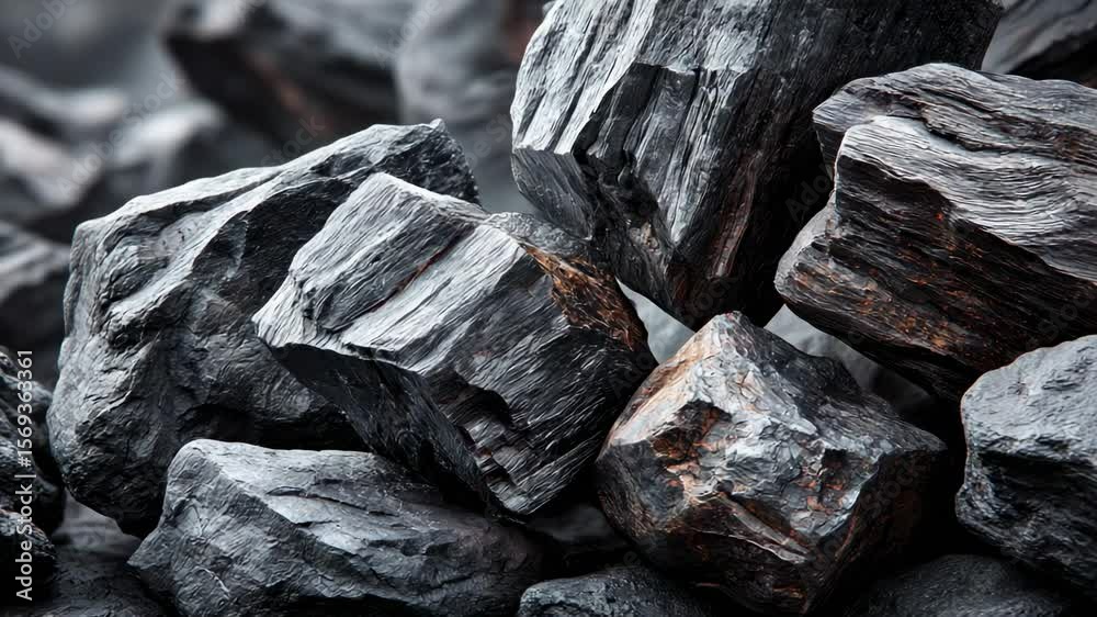 Close-up view of dark rocks