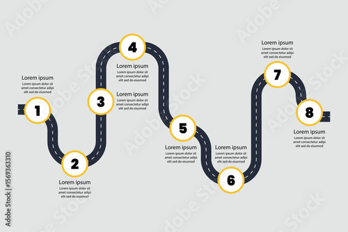 Roadmap infographic with steps process infographic for presentation