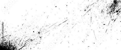 Vector black and white grunge background stock brush strokes.
