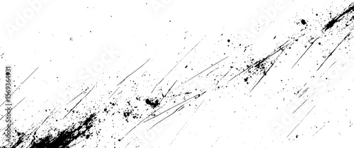 Vector black and white grunge background stock brush strokes.