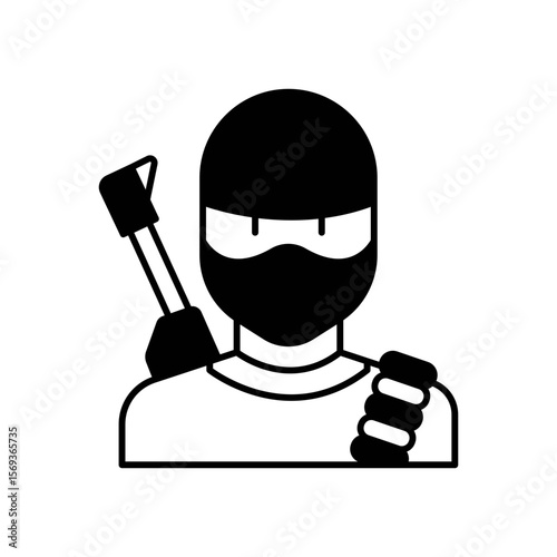 Terrorist Masked Criminal Fill Icon