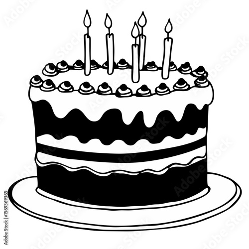 Delicious Cake with Frosting and Toppings – Sweet Dessert for Celebration and Party