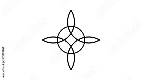 Witch’s Knot symbol ,  black isolated silhouette