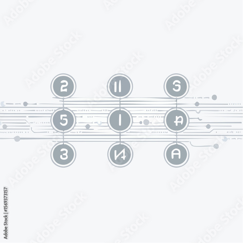 A clean horizontal vector timeline with five linked steps, ideal for infographics, project planning, or process visuals. Flat style and fully editable.