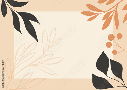 Decorative minimal background with floral elements 