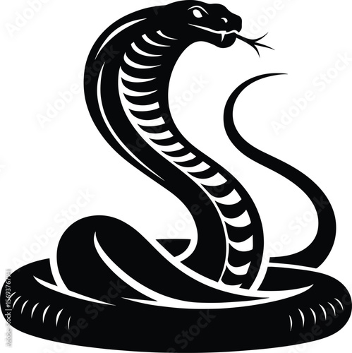 King Cobra big snake vector illustration isolated on a white background