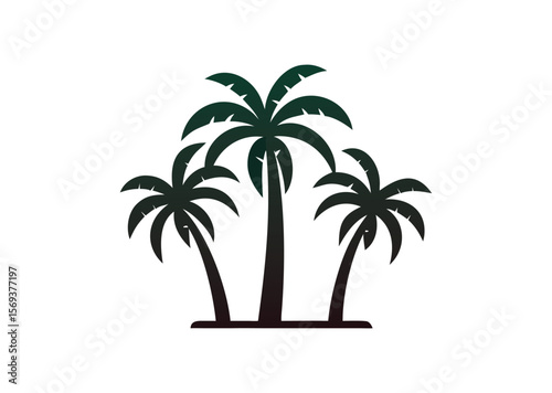 Cartoon tree palms Vector, Cartoon tree Icon Illustration