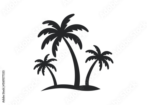 Cartoon tree palms Vector, Cartoon tree Icon Illustration