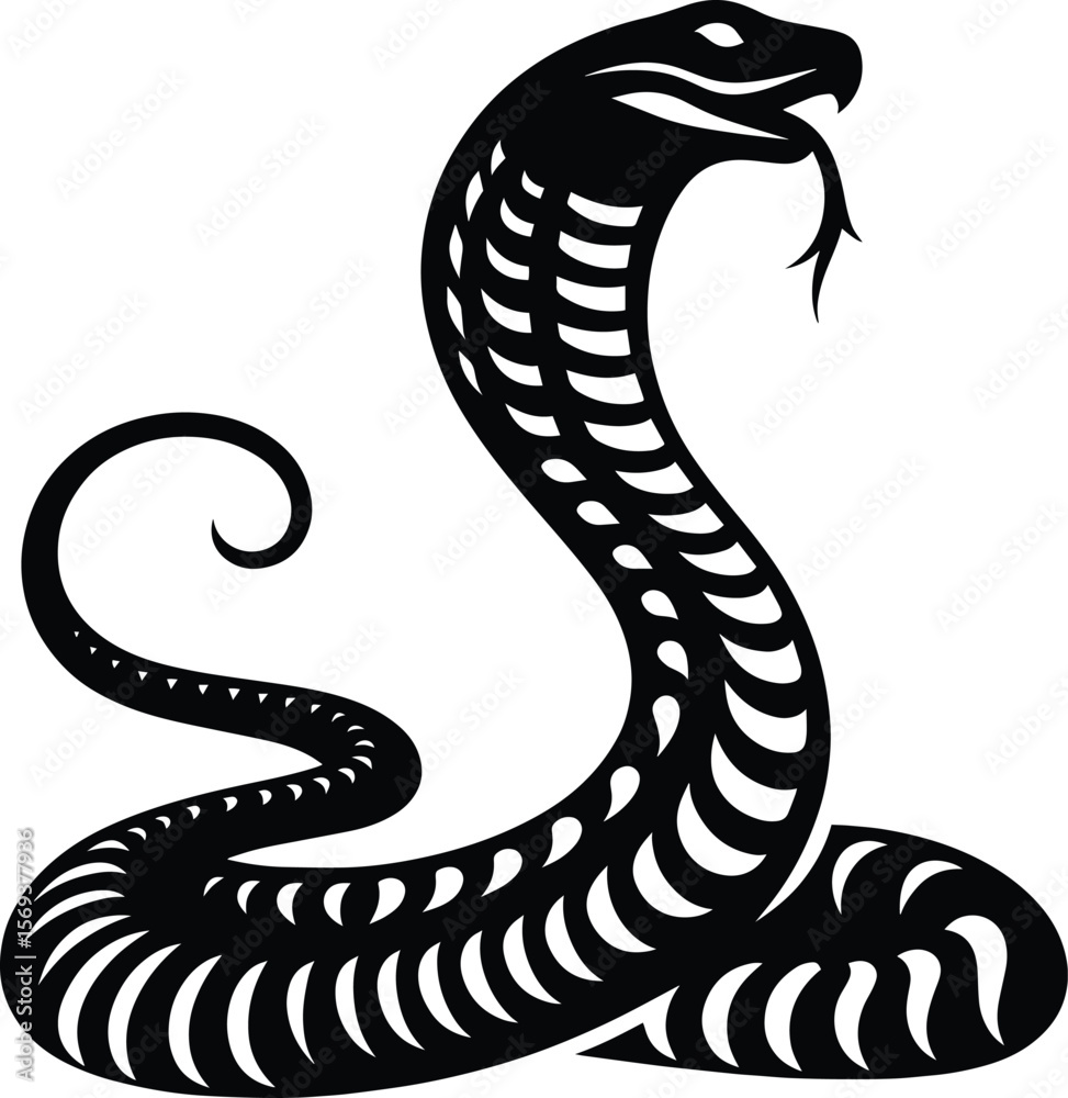 Fototapeta premium King Cobra big snake vector illustration isolated on a white background