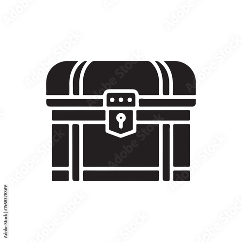 Treasure chest vectors icon in filled and strokes on white background