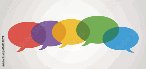 Colorful Speech Bubbles Representing Diverse Voices