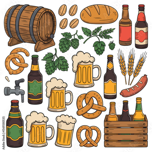 Collection of Beer Festival Cartoon Graphics