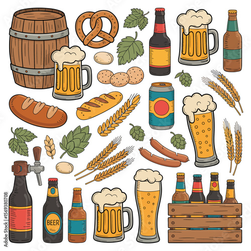 Beer Festival Food and Drink Icons