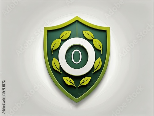 Eco-Friendly Shield Logo with Zero Emissions Wreath