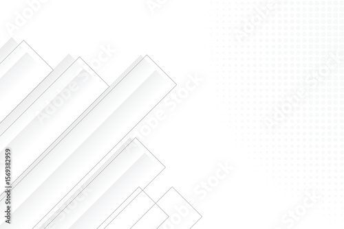 A clean, modern background with diagonal white and gray translucent rectangles layered over a subtle white halftone dot pattern, creating a professional and dynamic minimalist design.

