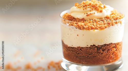 Wallpaper Mural Layered Dessert in Glass with Cream and Crumbs Torontodigital.ca