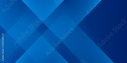 Abstract blue background with glowing geometric lines. Modern blue gradient square shape design. Futuristic technology concept. Suit for brochure,