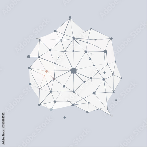 A minimal vector concept of an AI neural network with nodes and connections. Ideal for tech, AI, or data visualization projects.
