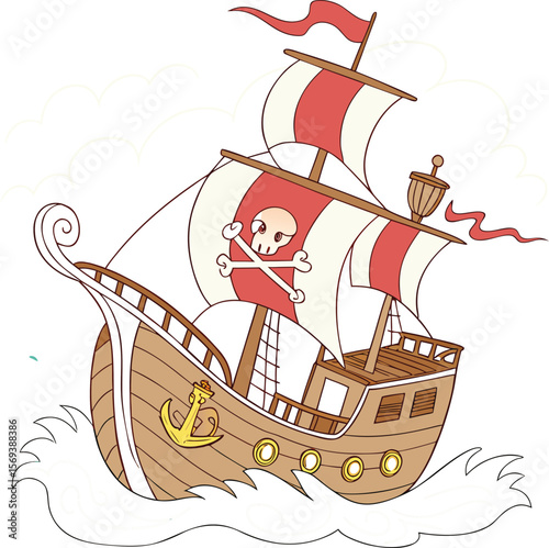 pirate ship in the sea