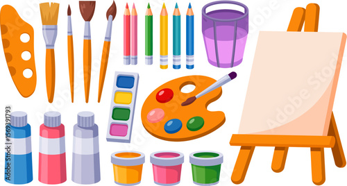 Discover art supplies for painting and drawing including brushes paints easel and color palette for artists