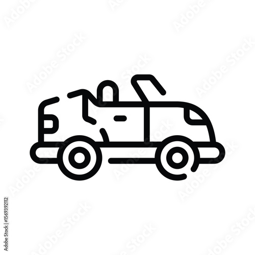A premium outline icon of convertible car design