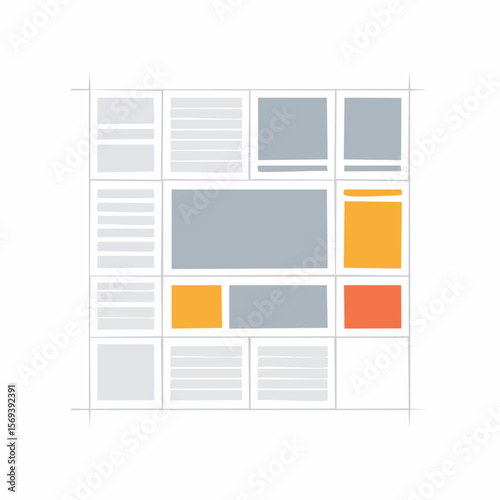 A minimal editable grid-style UI layout for apps or dashboards. Perfect for designers, wireframing, or responsive mockups.
