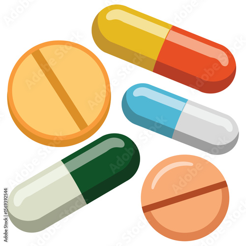 Assorted Colorful Pills and Capsules