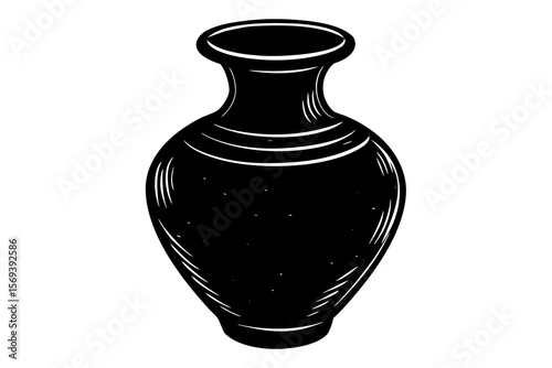 black silhouette of a vase