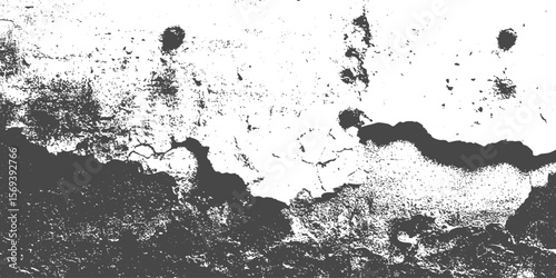 Grungy cracked wall texture with heavy erosion and broken surface. Destruction or distressed gritty overlay graphic design with raw vintage tone. Abstract background.