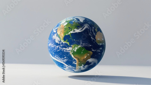 Planet Earth in space on a white background