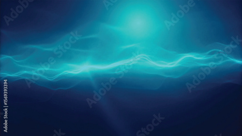 Blue abstract background with dynamic waves reflecting sunlight like the deep ocean