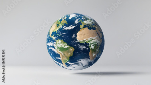 Planet Earth in space on a white background