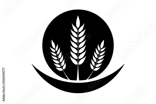 Triple Wheat Logo – Agriculture Crop Symbol Vector Design
