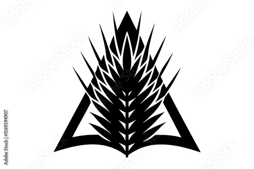Abstract Wheat Triangle Emblem – Bold Agriculture Vector Symbol