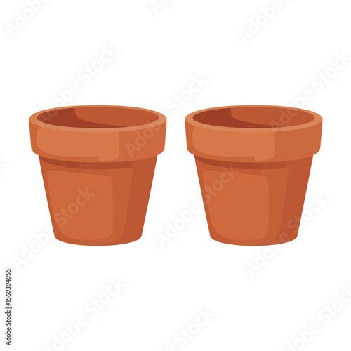Two Empty Terracotta Plant Pots