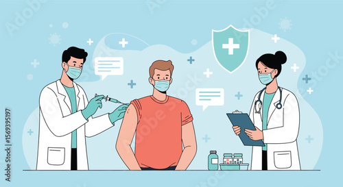 A professional medical team of doctors and nurses standing together, symbolizing healthcare teamwork