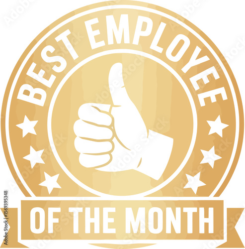 Best employee of the month award vector graphic design template for business and company recognition