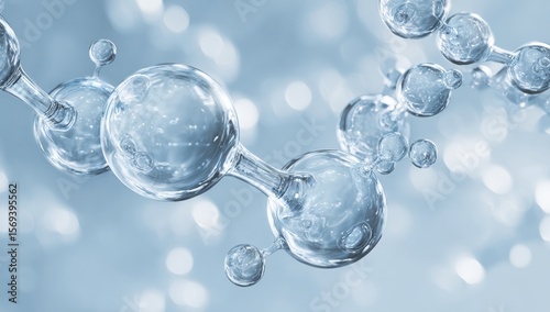 water drops on a blue background vector art illustration. a molecule molecule with water droplets. a blurry shot of some water with a bunch of bubbles