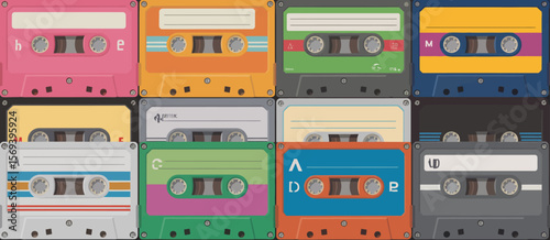 Colorful Vintage Cassette Tape Pattern