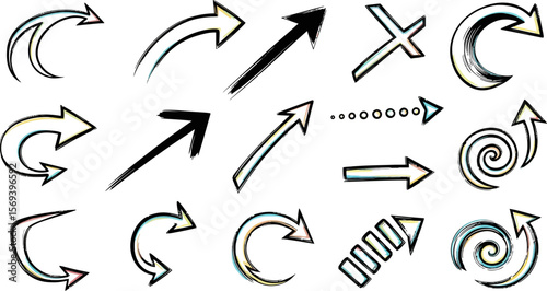 Vector arrows illustration set design elements for navigation direction and graphic user interface use