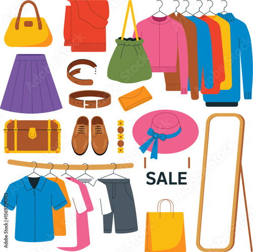 Shop clothing sale fashion apparel accessories wardrobe style clothes boutique retail garments design