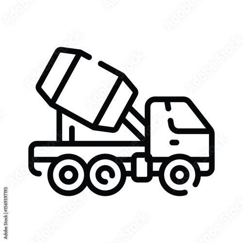 Grab this outline icon of rotating cement truck