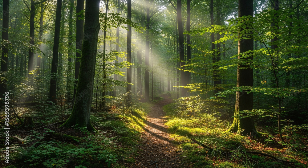 Fototapeta premium sun rays in the forest