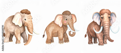 mammoth or elephant isolated on a white background