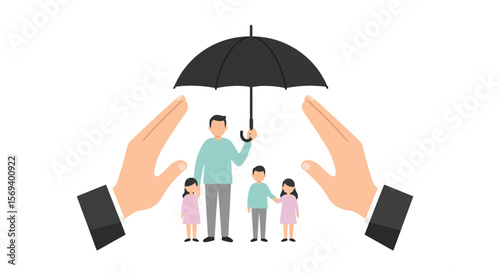 A person holds an umbrella, offering protection from the rain, illustrating a concept of safety for people