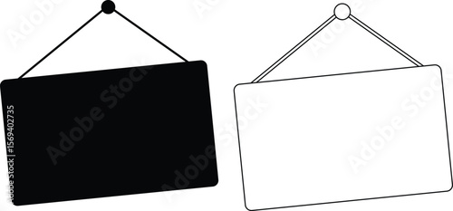 Posters hanging with shadows. Hanging paper on binders. A4 paper page, mockup, sheet on wall. vector Illustration