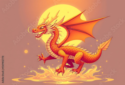 Wallpaper Mural Whimsical Cartoon Dragon – Colorful Fantasy Character for Kids & Creatives Torontodigital.ca